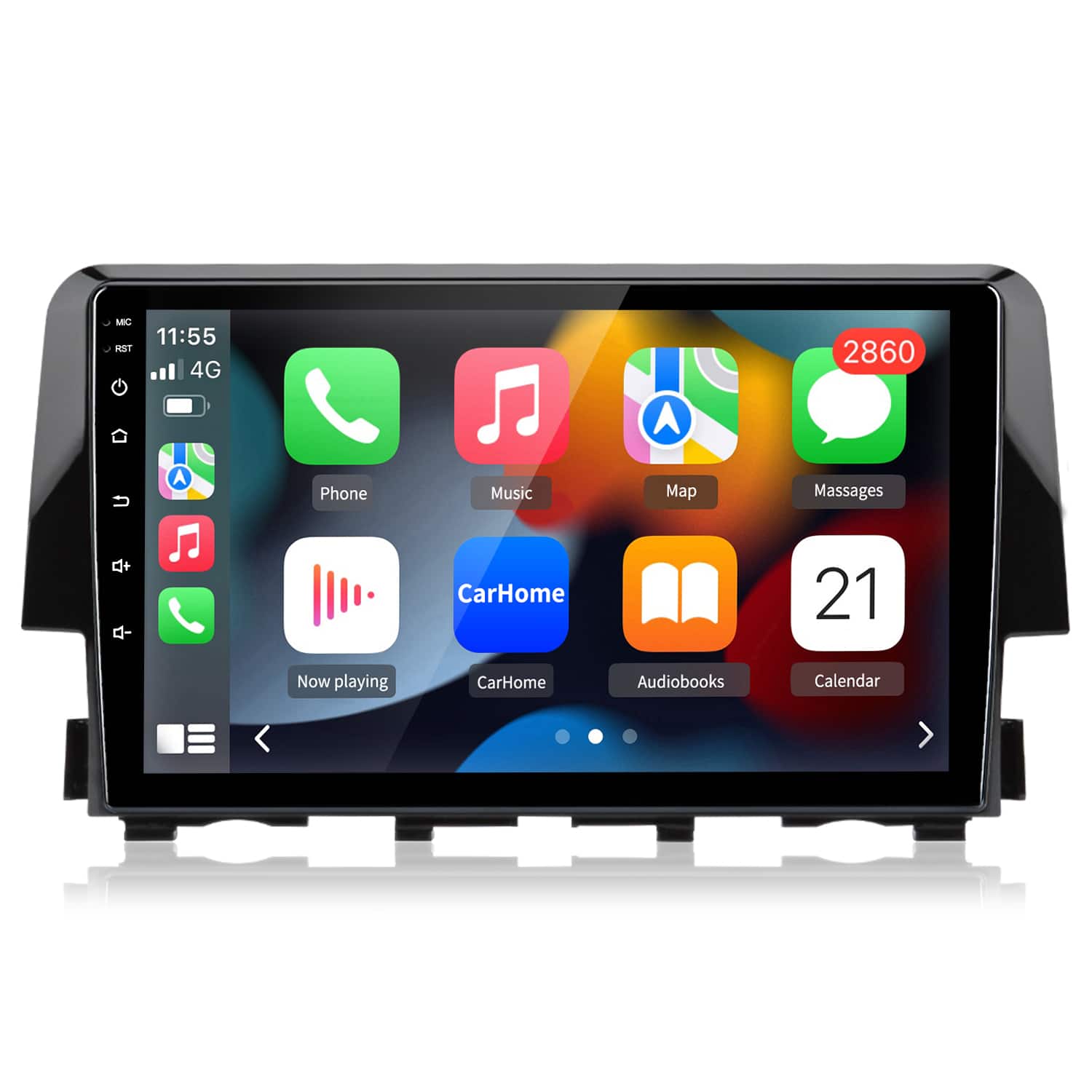 Junsun - 9" 8 Core 4+64GB Android 15 carplay Car Stereo Radio For Honda Civic 2016-2020 GPS Navi WIFI SWC DSP RDS BT FM - Black