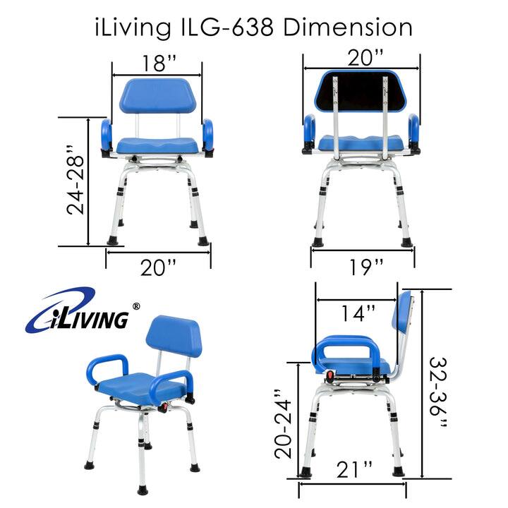 iLiving ILG-638 Dimension

- 18" x 20" x 24-28" x 20"
- 20" x 19" x 14" x 32-36"
- 20-24" x 19" x 21"