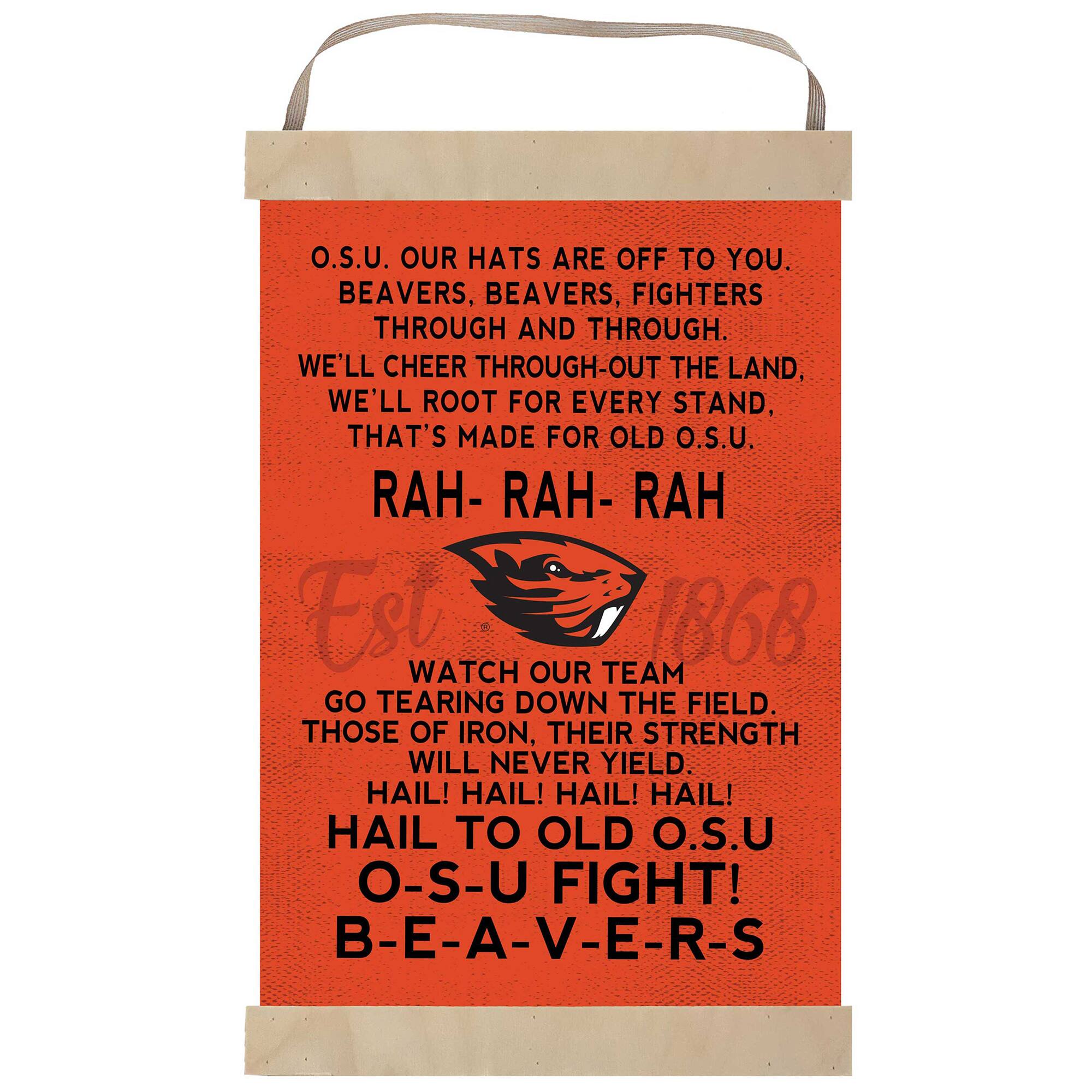 Oregon State Beavers Fight Song Banner Sign