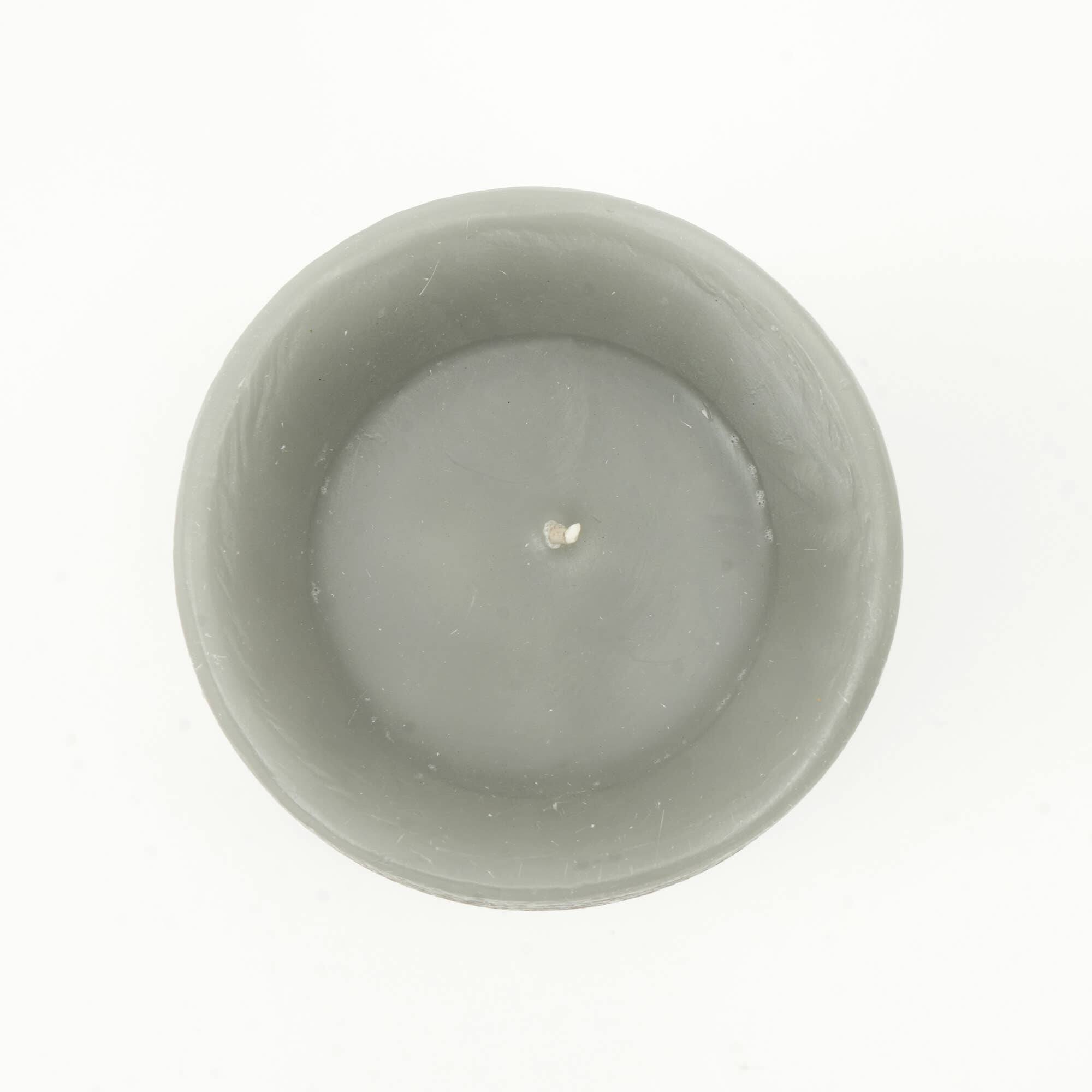 Left. TinyHomie - Goblet Grey Pillar Candle 4x6 Elegant Home Décor.
