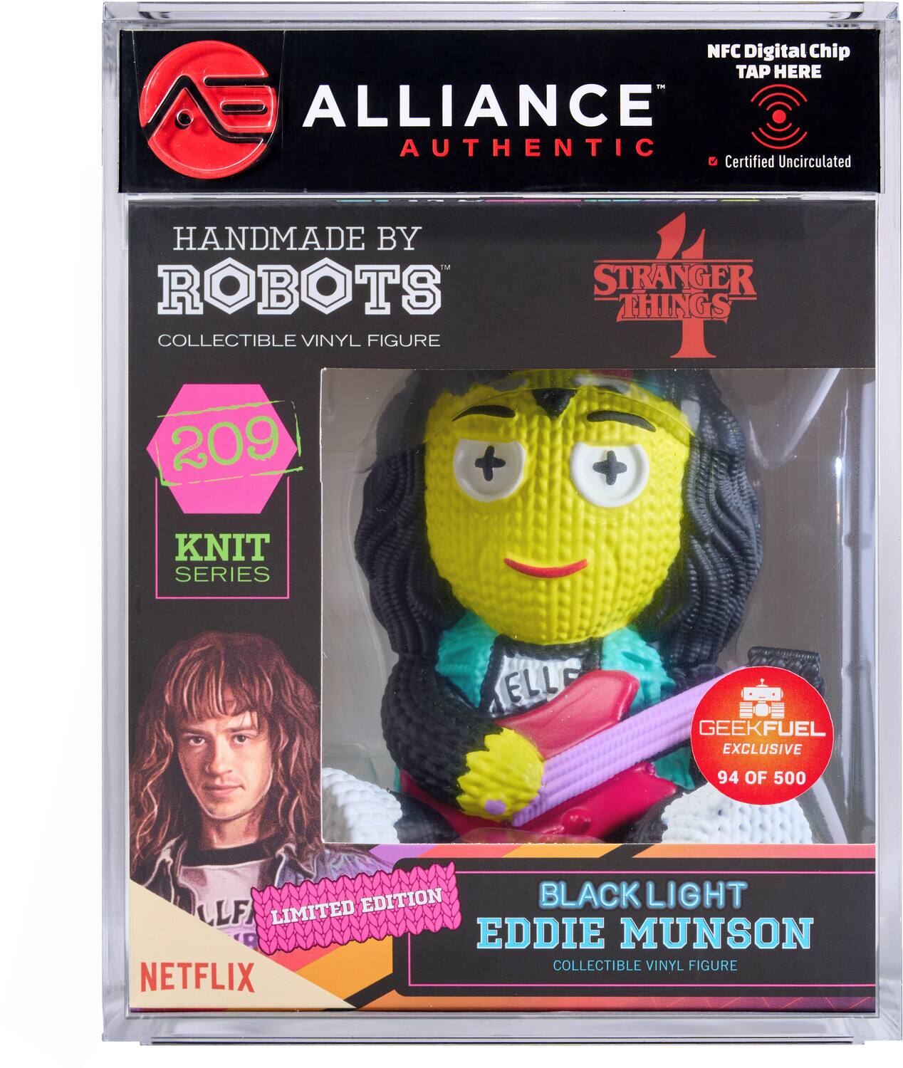 Handmade by Robots - Stranger Things - Eddie Munson #209 (Limited Edition Blacklight) - COLLECTIBLES