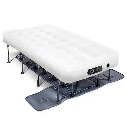 Front. Ivation - EZ-Bed Air Mattress, Twin Size Air Mattress with Built In Pump & Deflate Defender - White.