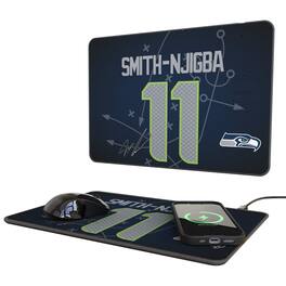 Keyscaper - Jaxon Smith-Njigba Seattle Seahawks Wireless Charger and Mouse Pad - Black