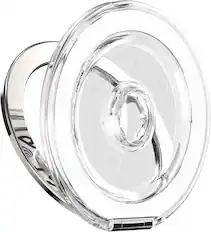 Front. PopSockets - MagSafe Kick-Out BASE Only, Compatible Only with PopTops, Universal Magnetic Grip Base for Cell Phones - Clear.