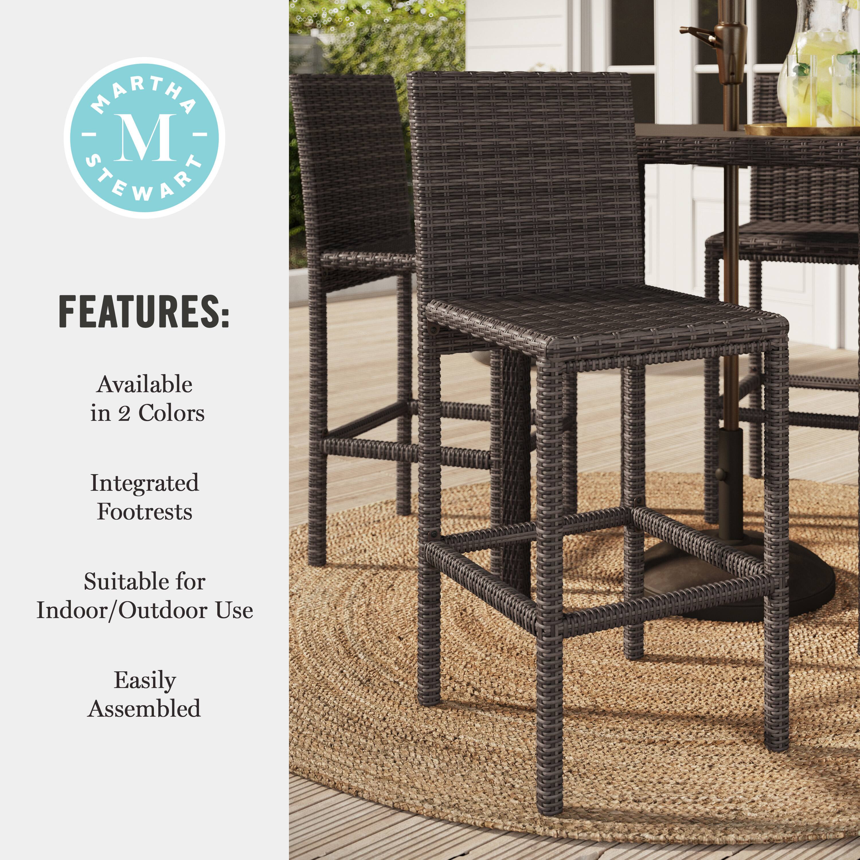 MARTHA STEWART T FEATURES: Available in 2 Colors Integrated Footrests Suitable for Indoor/Outdoor Use Easily Assembled