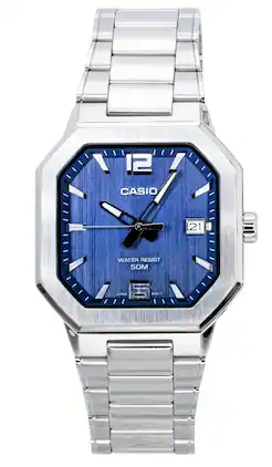 Casio - Analog Stainless Steel Dial Quartz MTP-B195D-2AV Men's Watch - Blue