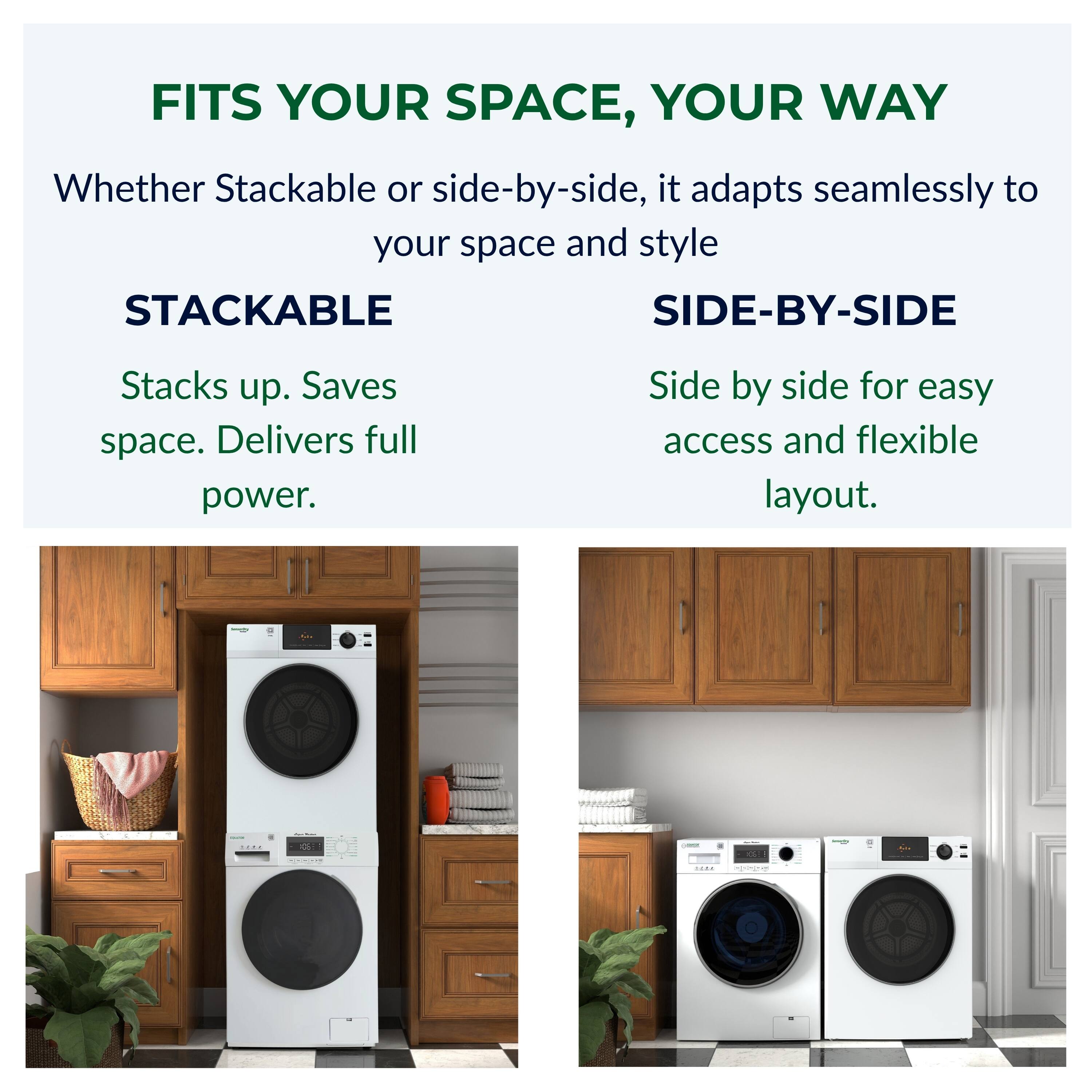 FITS YOUR SPACE, YOUR WAY

Whether Stackable or side-by-side, it adapts seamlessly to your space and style

STACKABLE
Stacks up. Saves space. Delivers full power.

SIDE-BY-SIDE
Side by side for easy access and flexible layout.