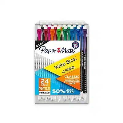 0.7mm Paper Mate Write Bros. #2 PENCIL
CLASSIC
PERFECT FOR 24 STANDARDIZED TESTS
0.7mm MECHANICAL PENCILS
50% MORE HB LEAD