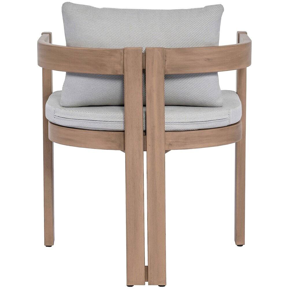 Left. Meridian Furniture - Newport Grey Water Resistant Fabric Upholstered Outdoor Patio Dining Chair - Natural.