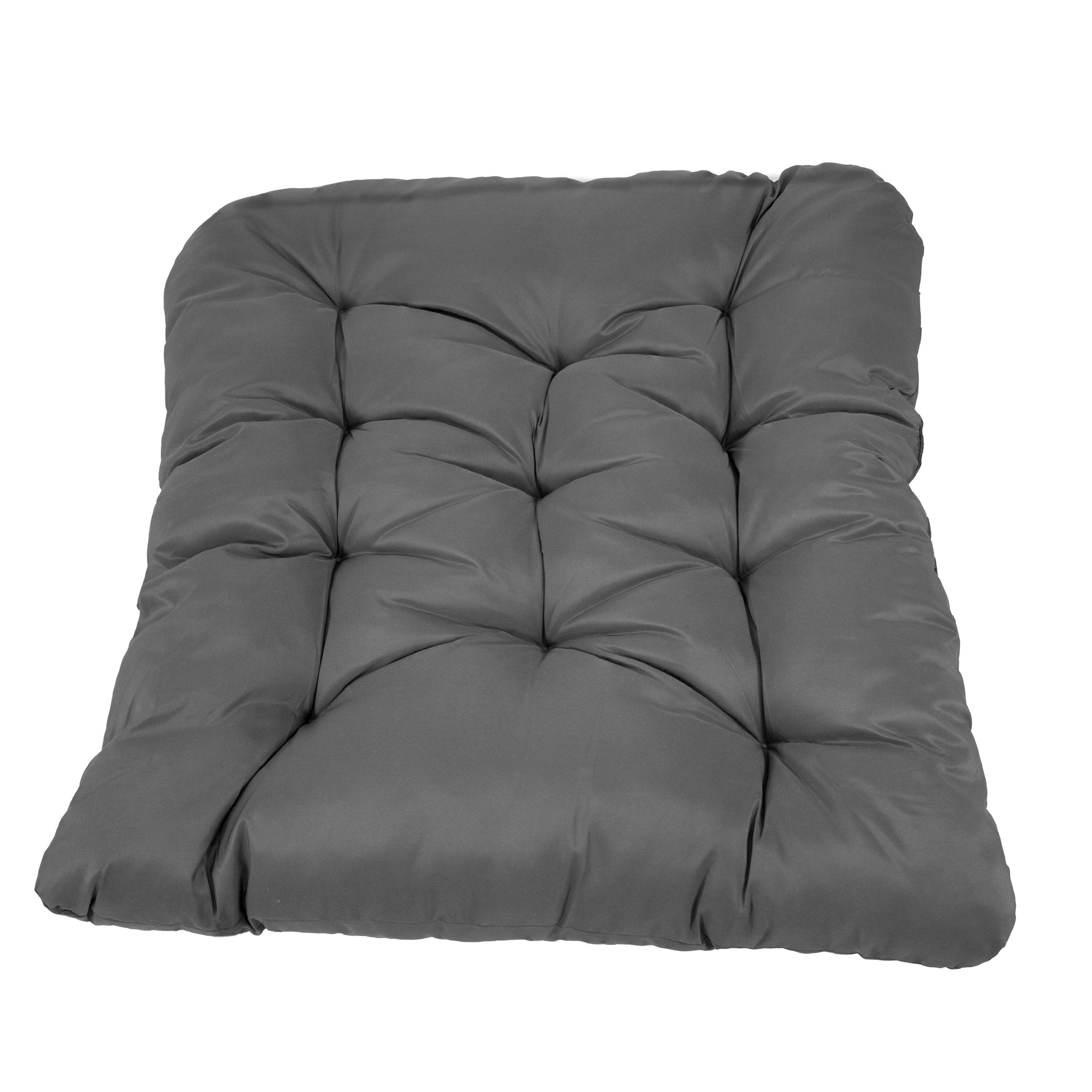 Alt View 4. Sunnydaze - Andrei Double Egg Chair Replacement Cushion Set - Dark Gray.
