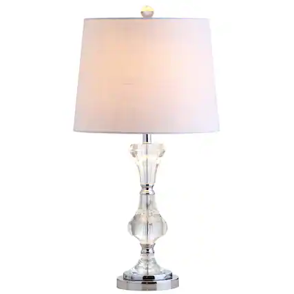 Front. Jonathan Y - Riley 25" Crystal LED Table Lamp, Clear - Clear.