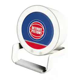 Keyscaper - Detroit Pistons Endzone Design Night Light Wireless Charger And Bluetooth Speaker - Multicolor