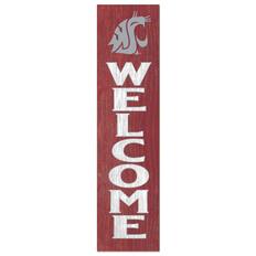Front. Jardine - Washington State Cougars 12'' x 48'' Welcome Outdoor Leaner - Red.