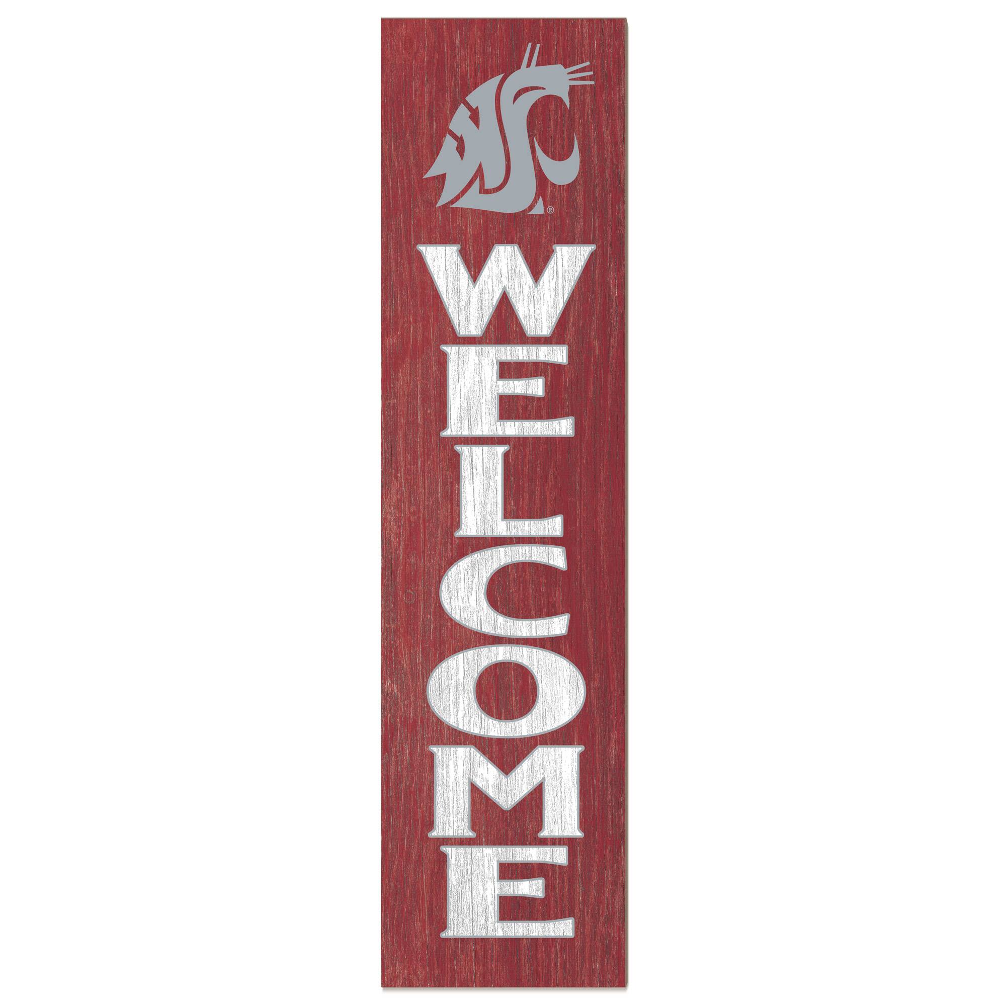 Washington State Cougars 12'' x 48'' Welcome Outdoor Leaner
