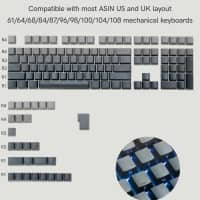 Womier - Gradient Double Shot PBT Keycaps,Shine Through Custom Keycap Cherry Profile for All Layout Keyboard - Retro Grey