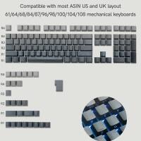 Womier - Gradient Double Shot PBT Keycaps,Shine Through Custom Keycap Cherry Profile for All Layout Keyboard - Retro Grey