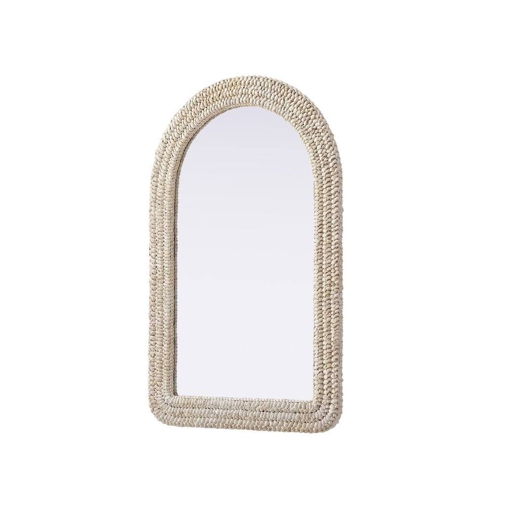 Alt View 1. Elegant Decor - Arch Cornhusk Mirror 27x42 in Linen White - Linen White.