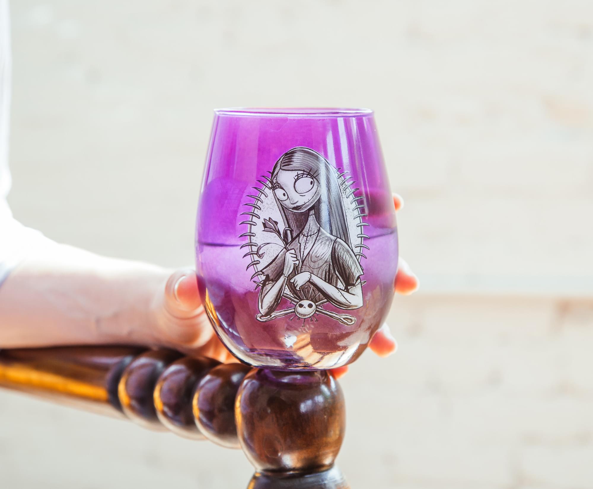 Alt View 10. Disney - Disney The Nightmare Before Christmas Sally Purple Stemless Wine Glass - Purple.