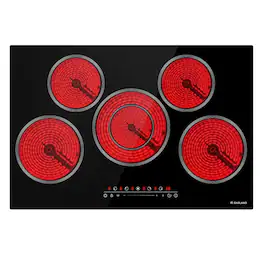 GASLAND - 30 inches Built-in Radiant Electric Cooktop with 5-Elements - Black