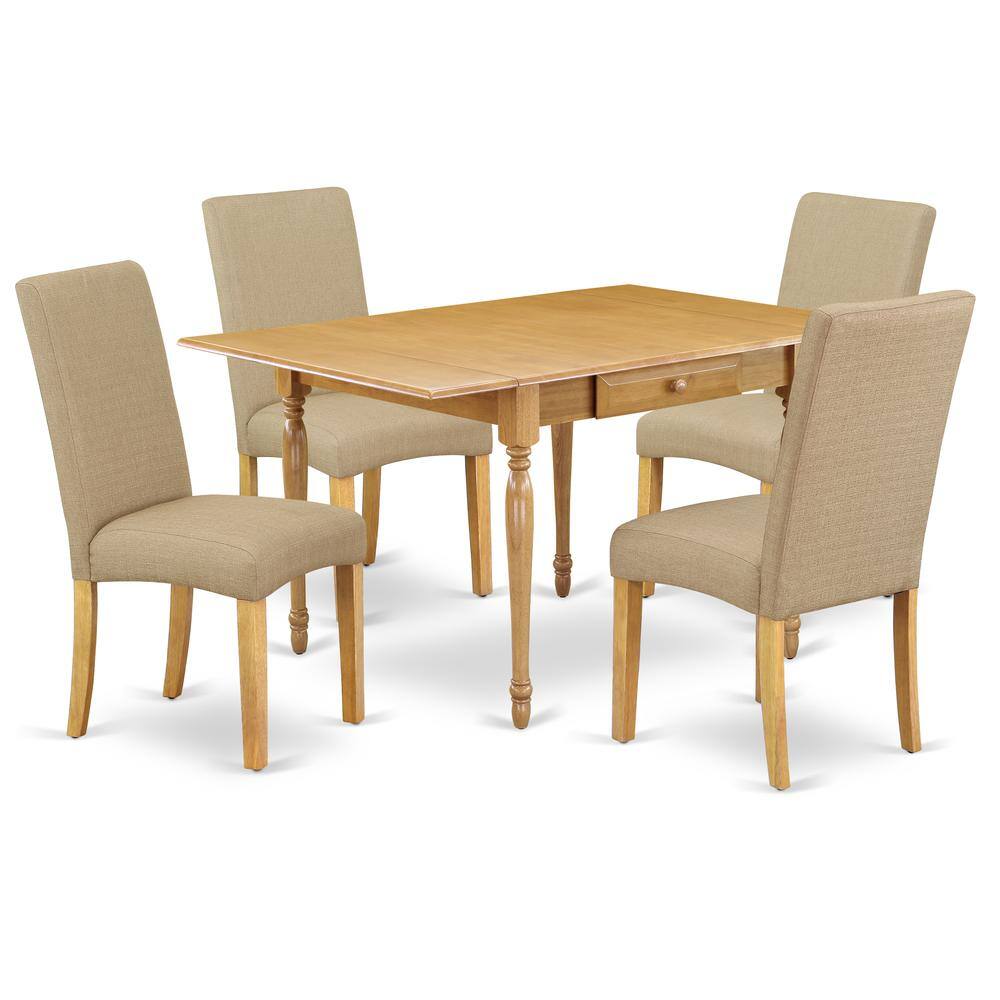 Left. East West Furniture - Dining Room Set Oak - Brown.