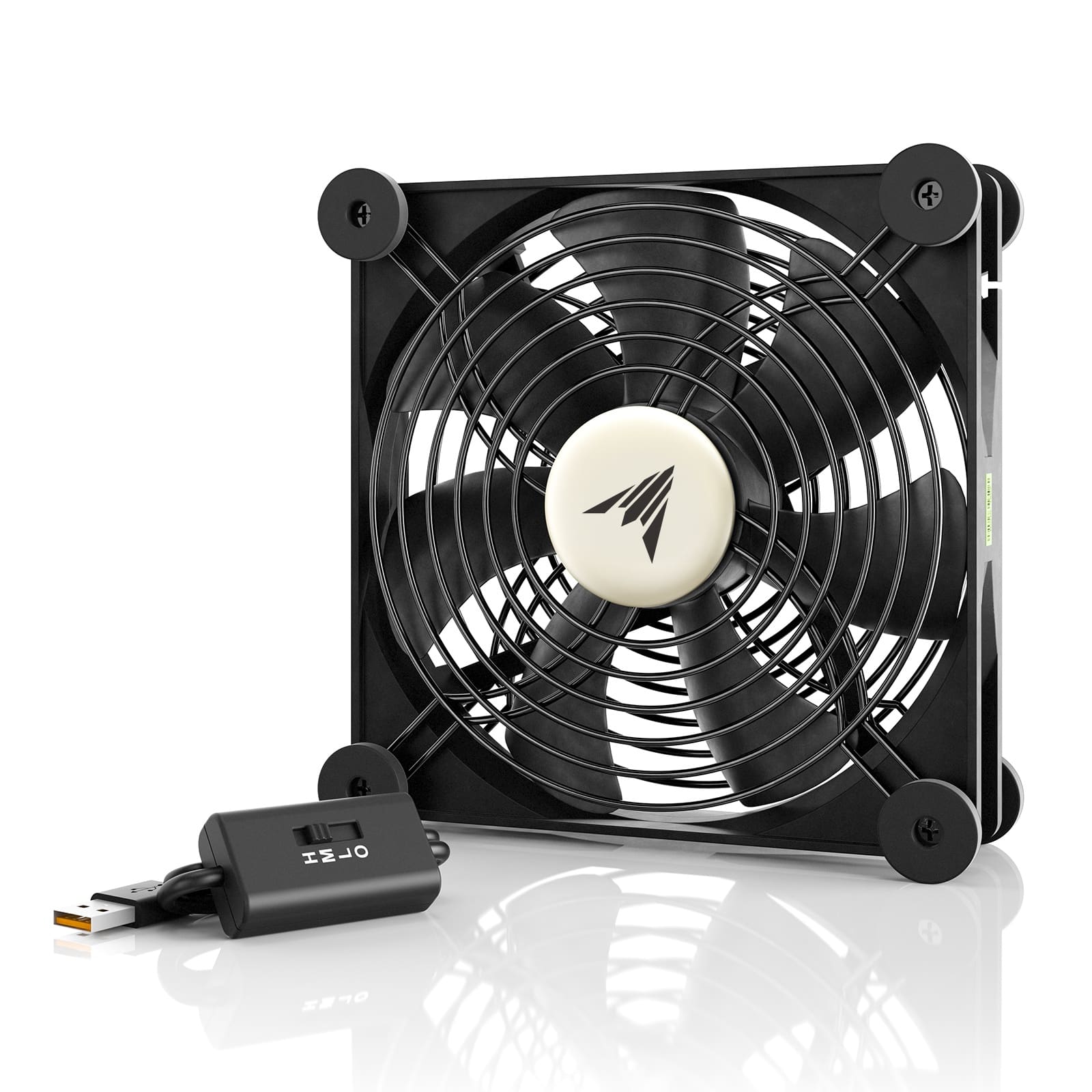 AC Infinity - MULTIFAN S4, Quiet USB Cooling Fan 140mm - Black