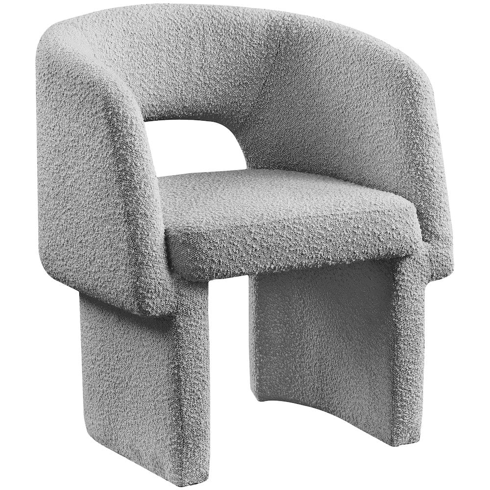 Meridian Furniture - Emmet Grey Boucle Fabric Dining Chair / Accent Chair - Gray