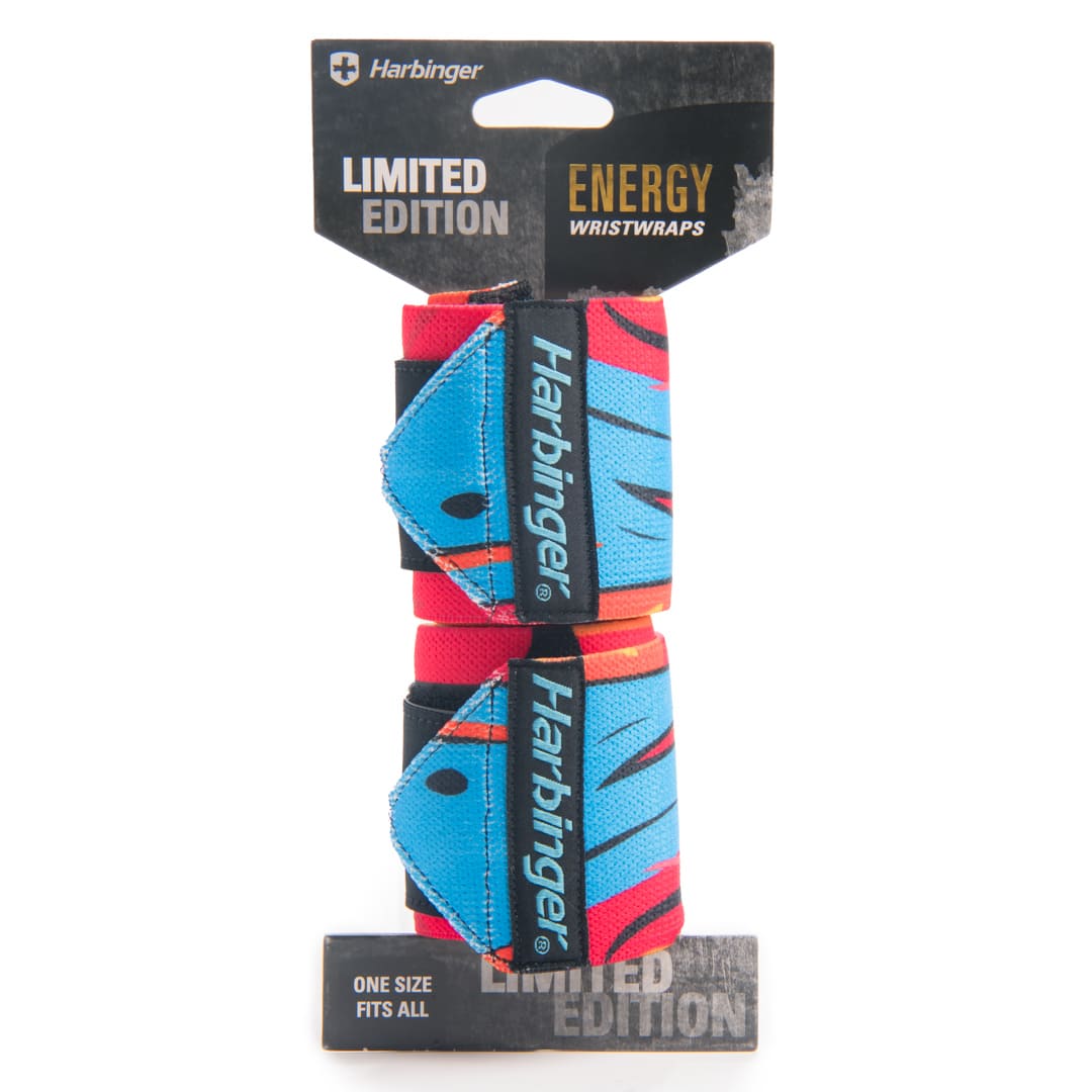 Harbinger - 18" Red Line Wrist Wraps - Swirl Orange/Blue