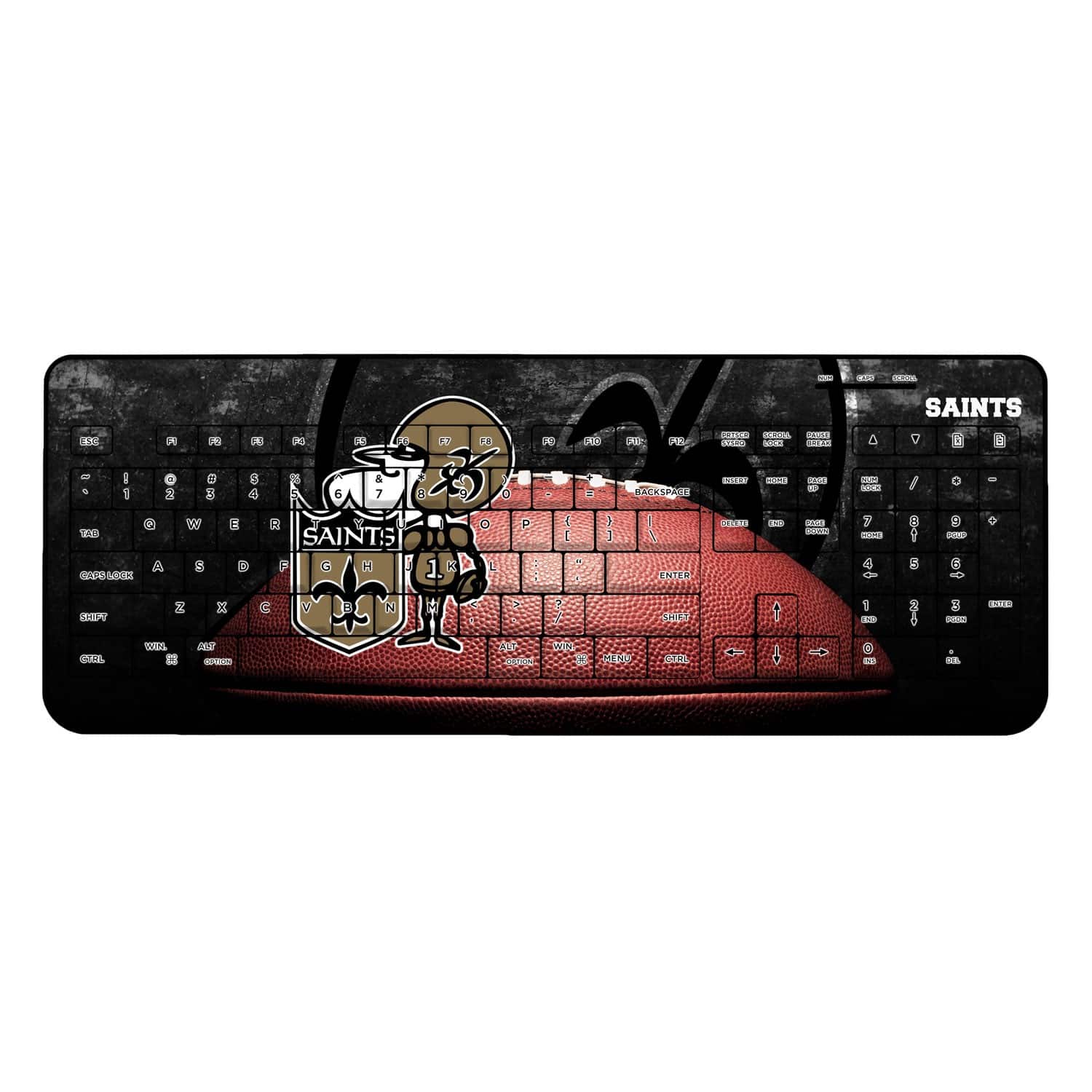 Keyscaper - New Orleans Saints Legendary Design Wireless Keyboard - Multicolor