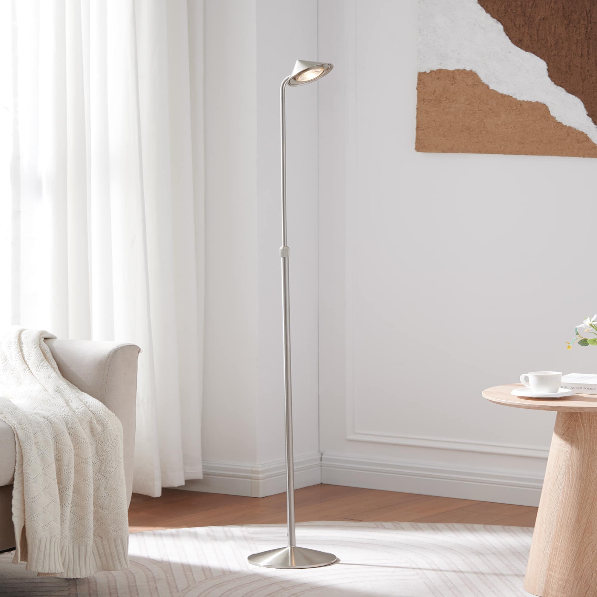 Kings Brand Furniture - Adjustable LED Reading Floor Lamp with Touch Control for Bedroom, Living Room