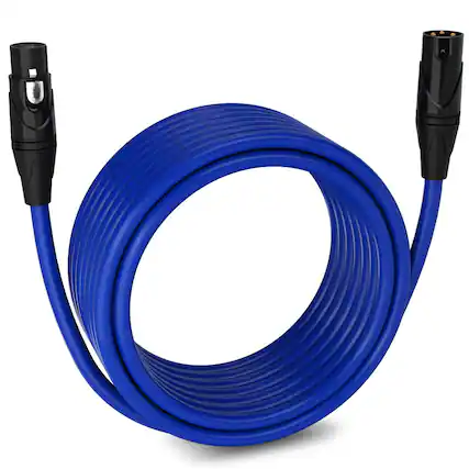 Front. Lyxpro - 30 ft Balanced XLR Cable, Male to Female, 3 Pin Microphone Cable - Blue.