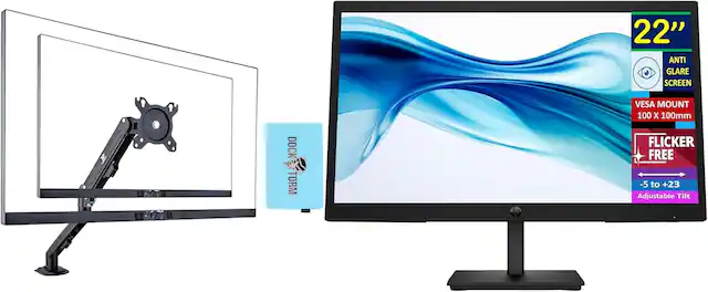 22" Anti Glare Screen
Dockeet Dock Torm
VESA Mount 100 x 100mm
Flicker Free
-5 to +23 Adjustable Tilt