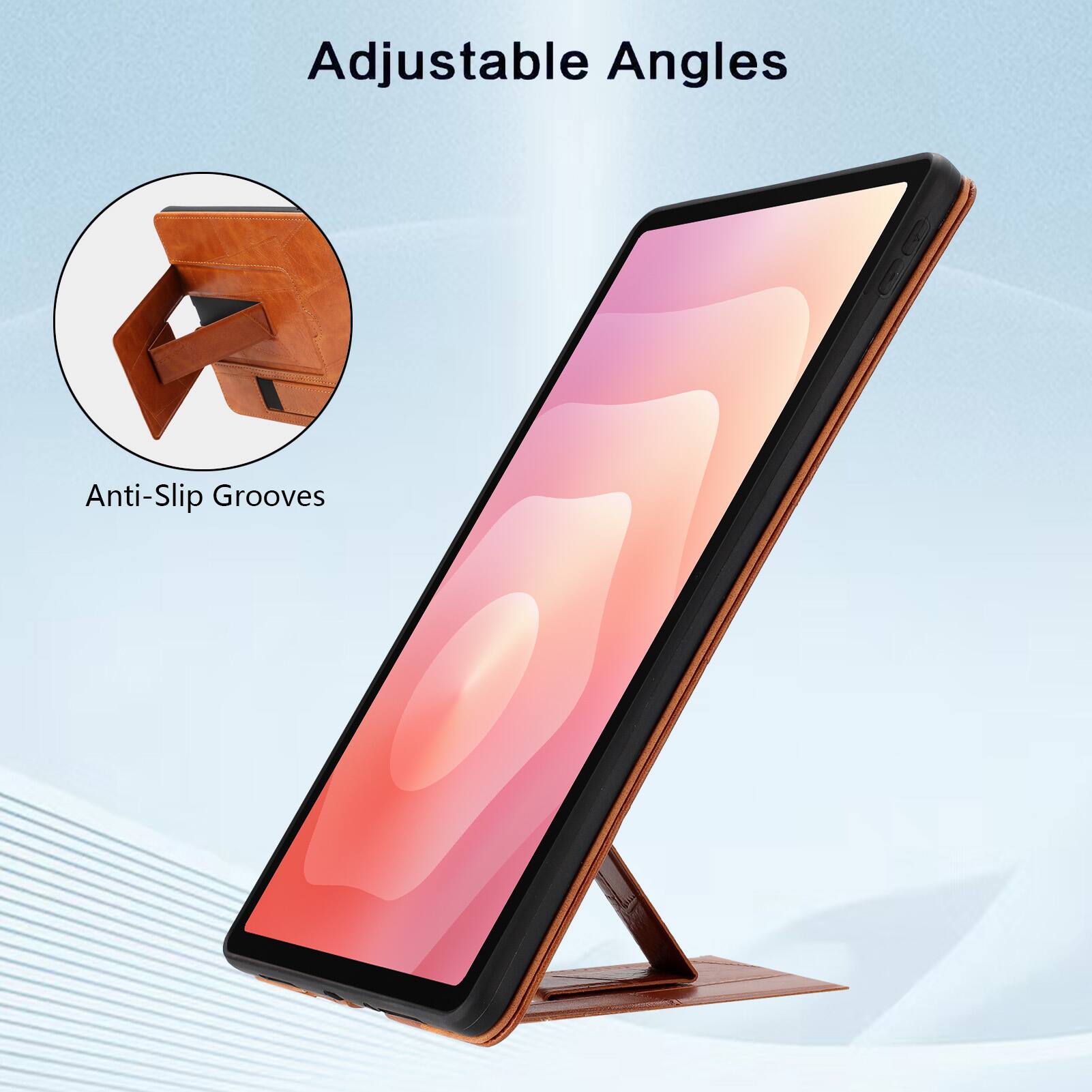 Adjustable Angles  
Anti-Slip Grooves