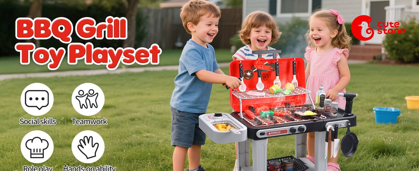 BBQ Grill Toy Playset

cute stone

Social skills
Teamwork
Roleplay
Hands-on ability
