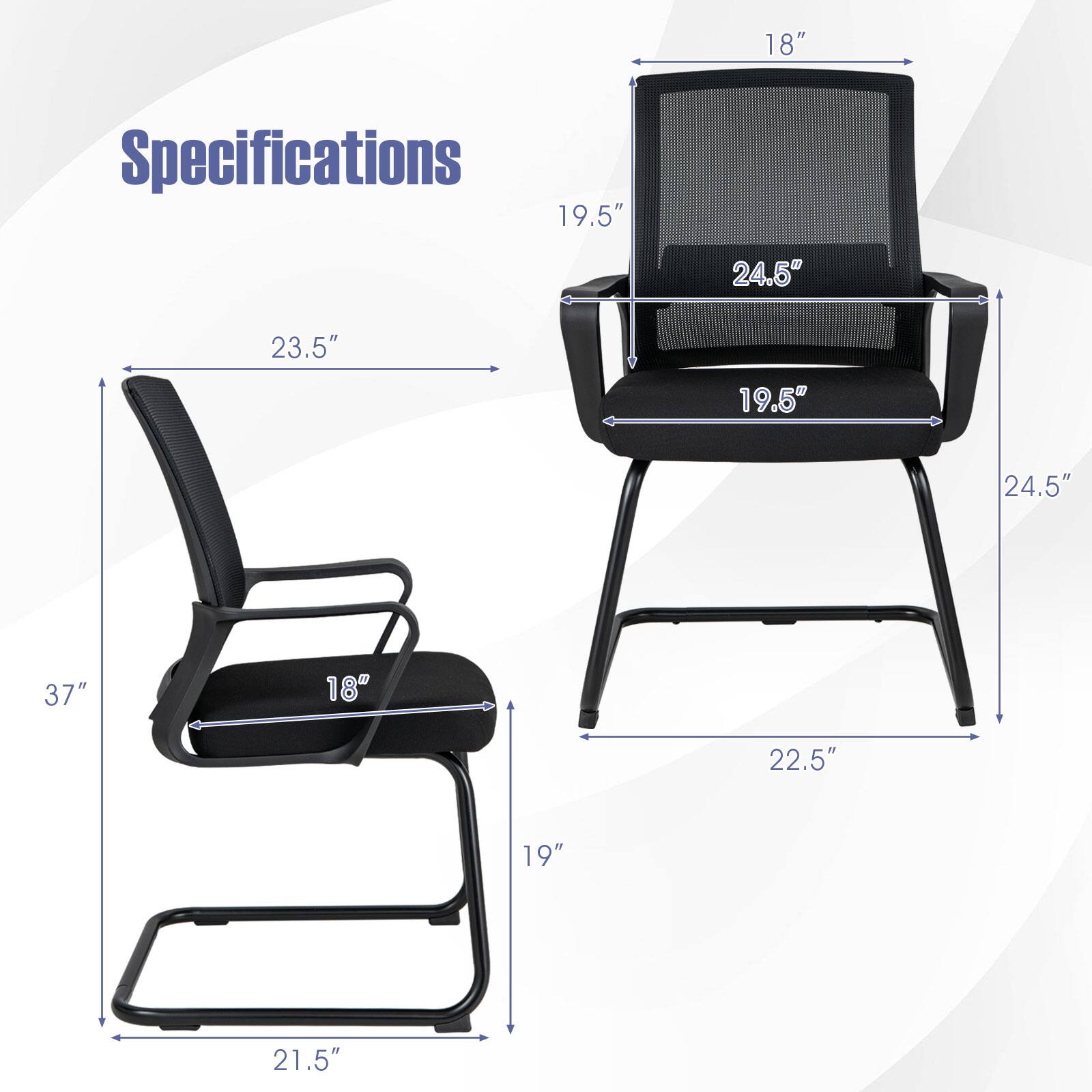 Specifications

- 18"
- 19.5"
- 24.5"
- 23.5"
- 19.5"
- 24.5"
- 37"
- 18"
- 22.5"
- 19"
- 21.5"