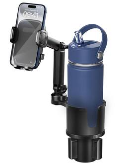 PARKER SLATER - Cup Phone Holder For Car With Expandable Base 2 In 1 Adjustable Hands Free Cell Holders Cupholder Mount Friendly Fit - Default