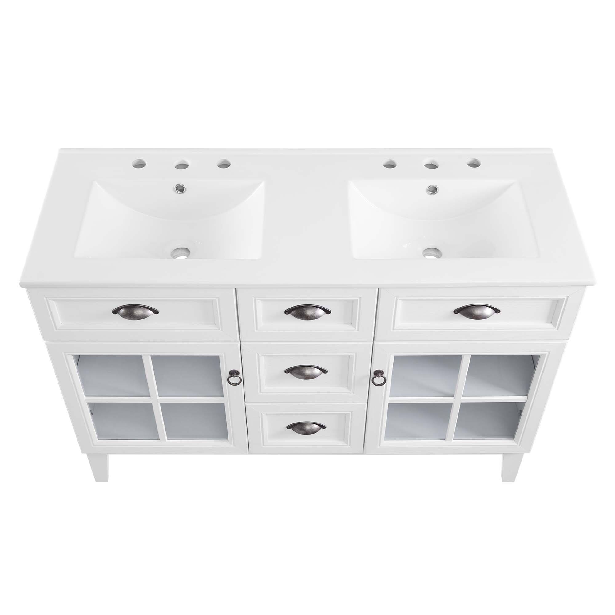 Alt View 4. Modway - Isle Bathroom Vanity Basin Included - White White.