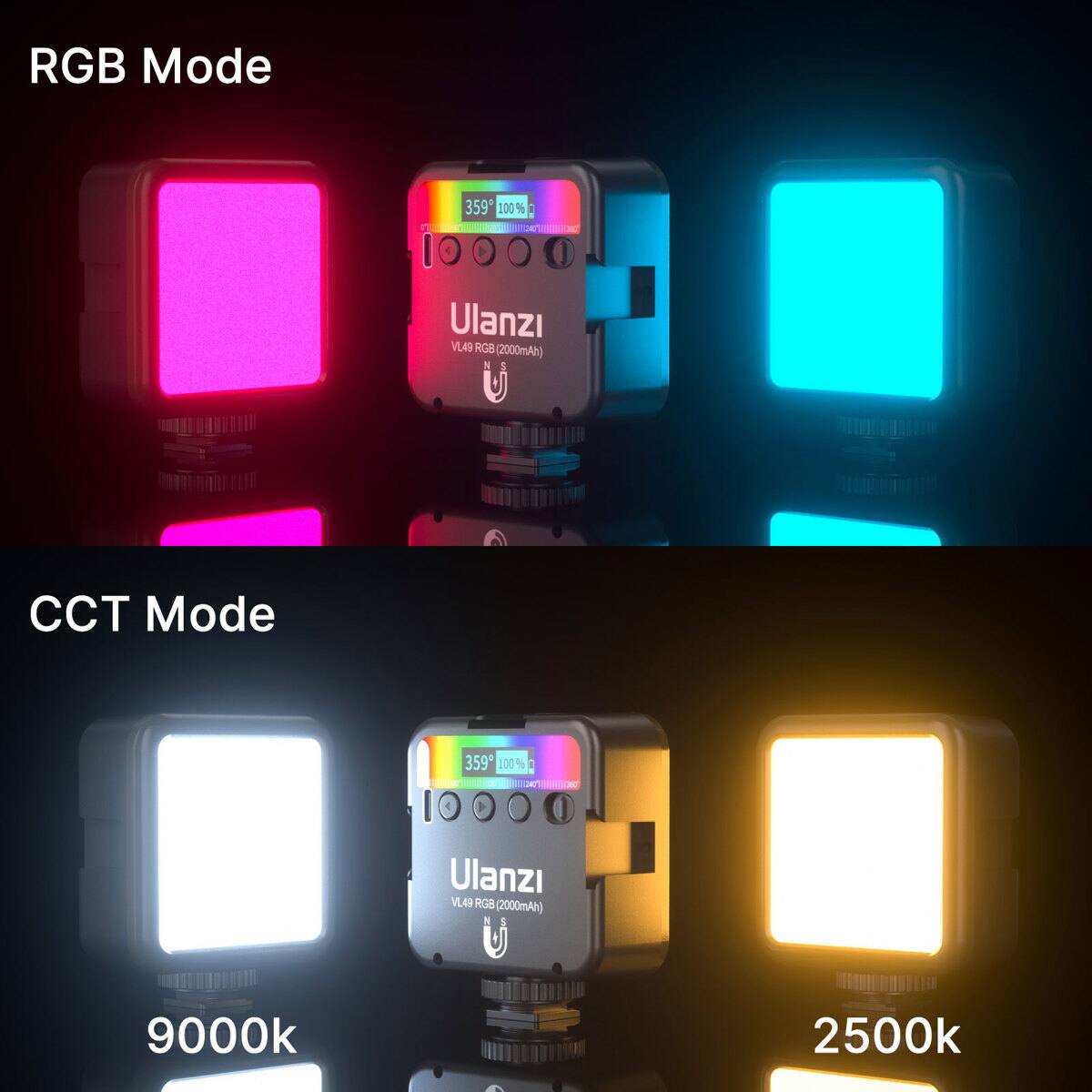 Ulanzi VL 49 Rechargeable Mini RGB Light, 800 Lumens 2287 - Best Buy