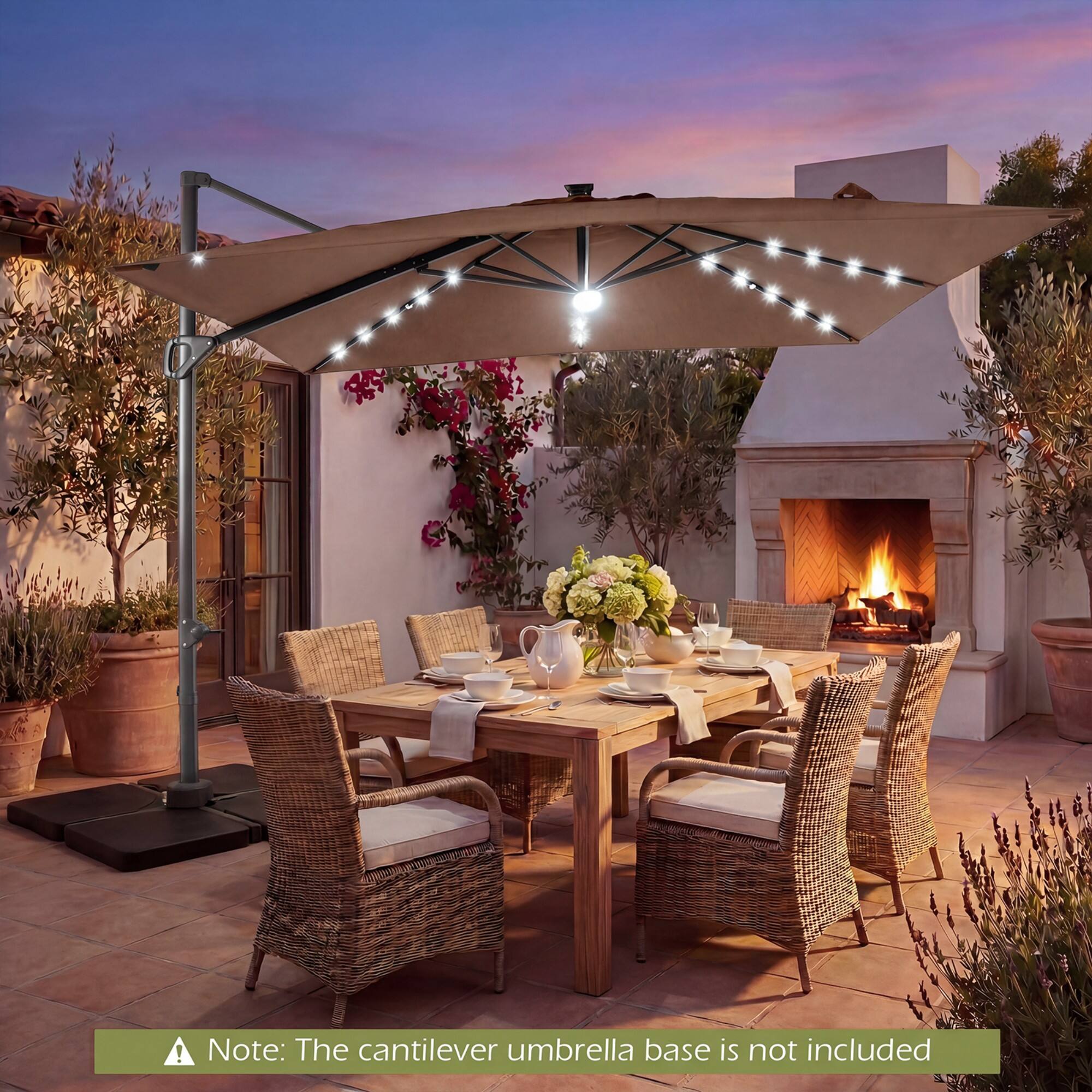 Note: The cantilever umbrella base is not included