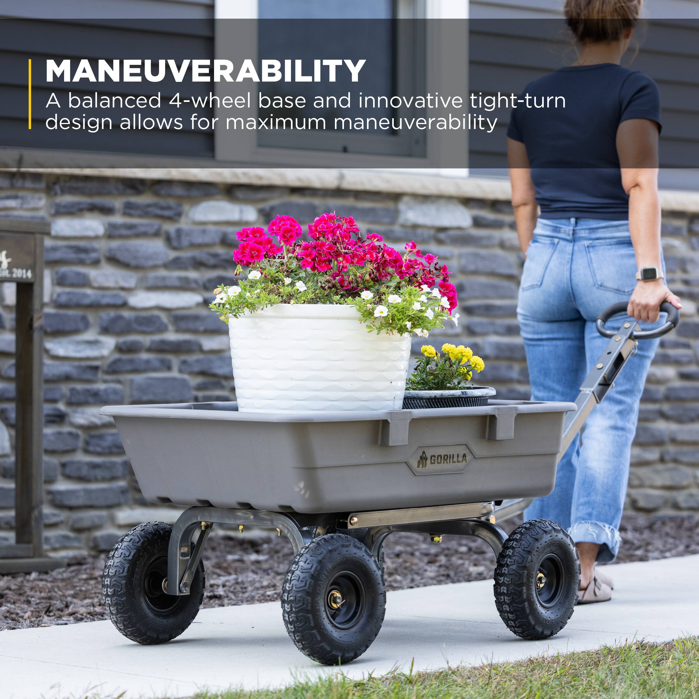 MANEUVERABILITY

A balanced 4-wheel base and innovative tight-turn design allows for maximum maneuverability