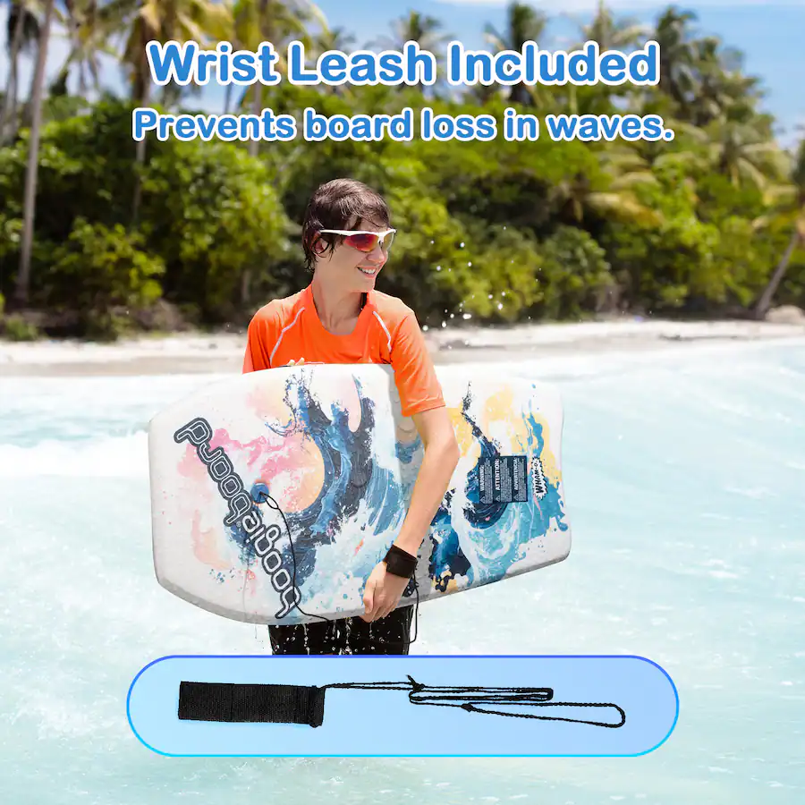Fun Core For Kids Boogie Board 2 Pack 37 Inch Body Board with Wrist Leash Fiberclad Cover ...