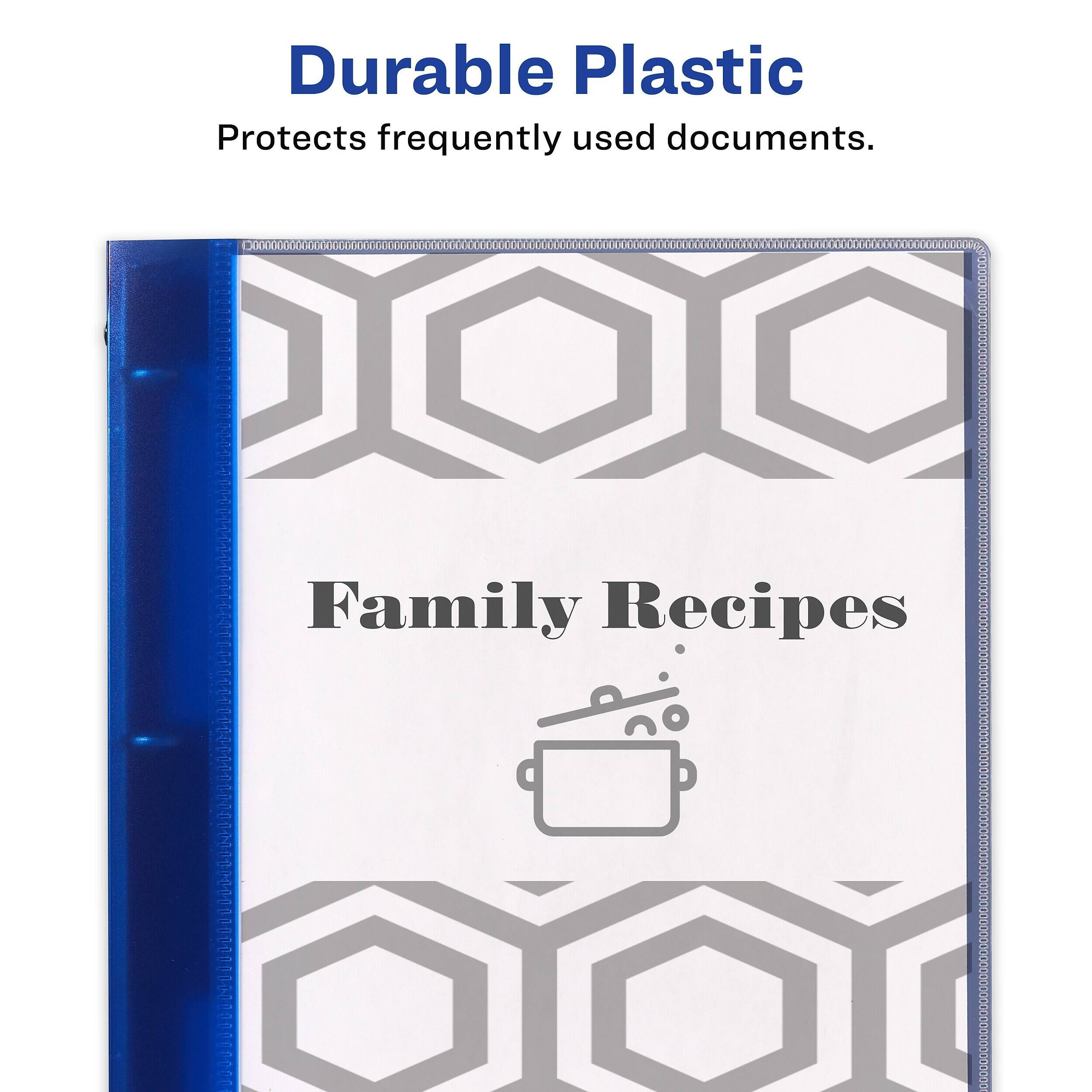 Durable Plastic  
Protects frequently used documents.  

Family Recipes