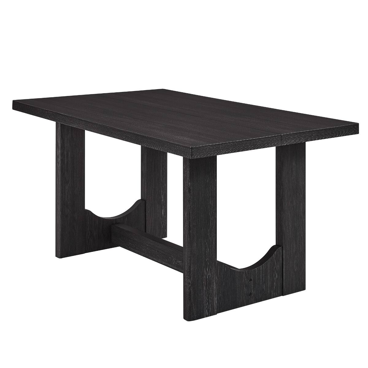 Alt View 9. Loheer - Loheer 6 Piece Dining Table Set With Bench, Modern Farmhouse Rectangular Table, Antique Black and Brown - Antique Black and Brown.