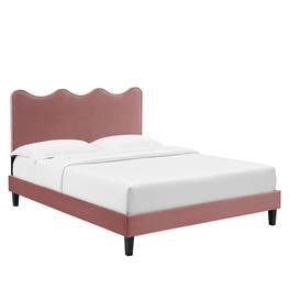 Modway - Current Performance Velvet Twin Platform Bed - Red