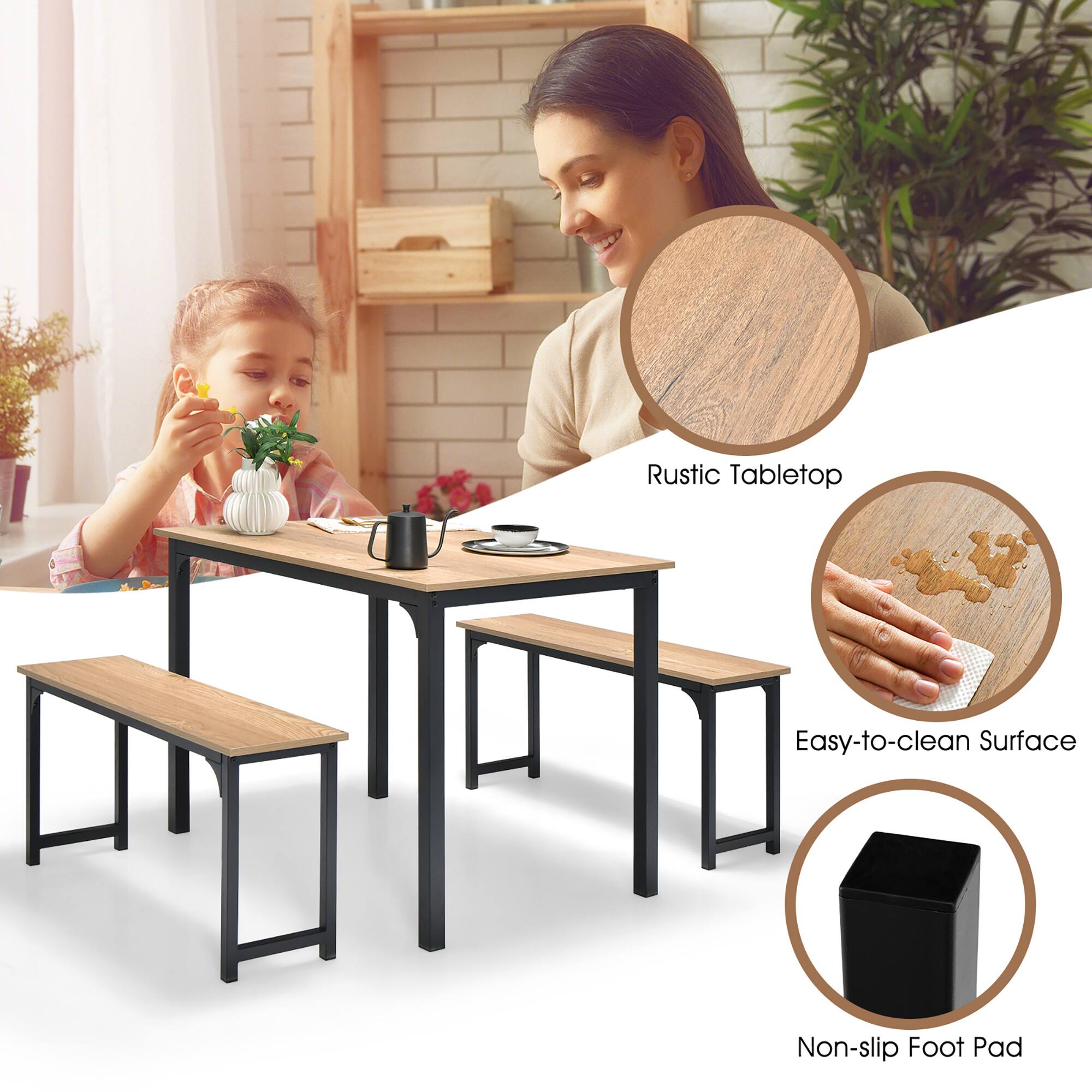 Rustic Tabletop Easy-to-clean Surface Non-slip Foot Pad