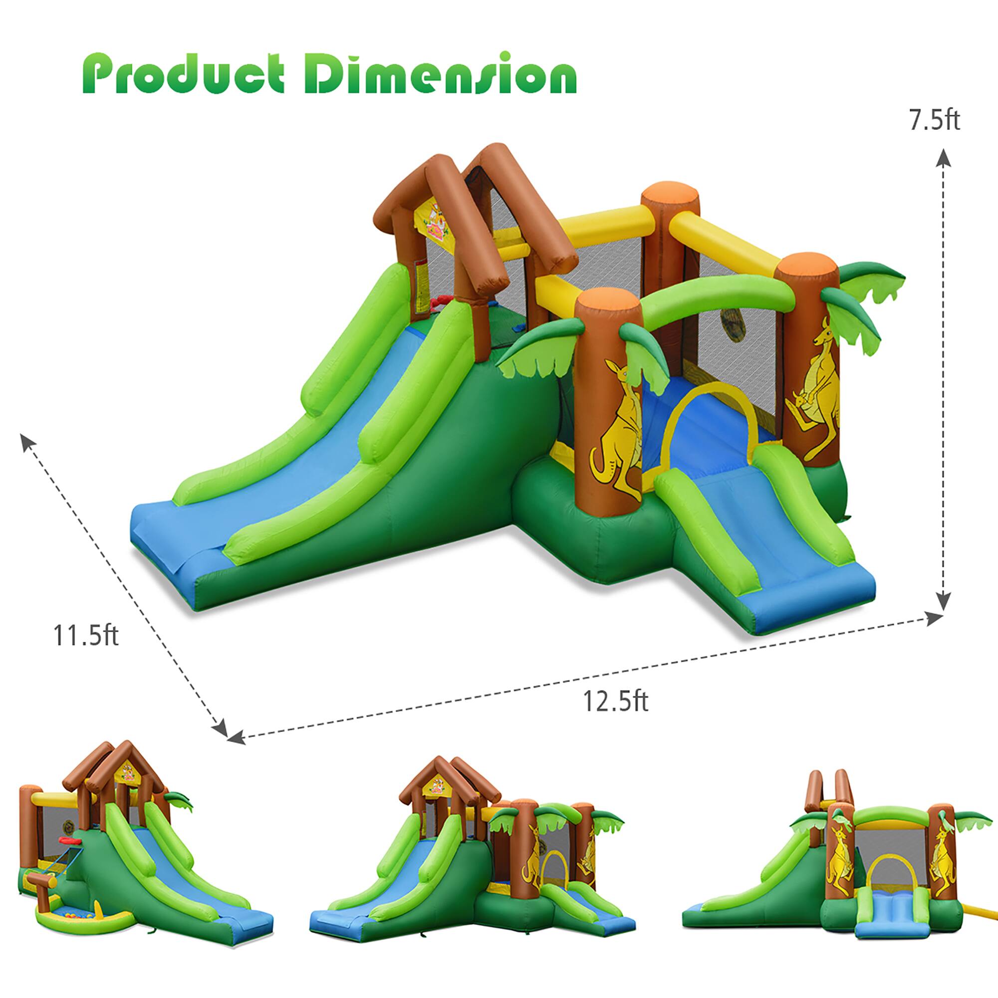 Product Dimension  
7.5ft x 11.5ft x 12.5ft
