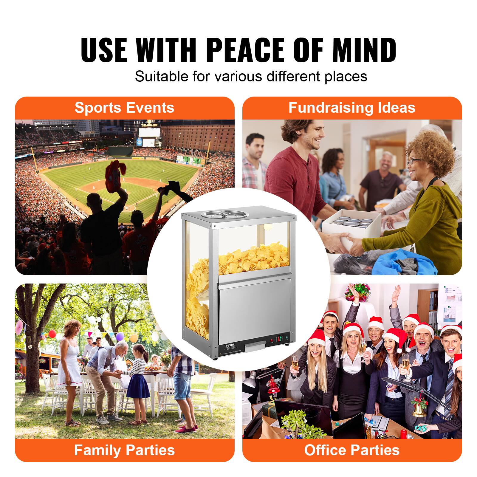 USE WITH PEACE OF MIND  
Suitable for various different places  

Sports Events  
Fundraising Ideas  
Family Parties  
Office Parties