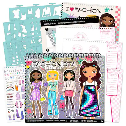 I FASHION INSTRUCTIONS INSTRUCCIONES INSTRUCTIONS 1 - FASHION ANGEL - PLAMA - - DuNs . - POSTA FASHION.A GELG FACHIONISTA SKETCH SET ENTANS Varke - . PASHION ANGELS NAME - RODRT DAE:N12EG01A SANE NE POSILA DETAILS adati DETALLEs 0O000o n_oods) FASHION DESIGN SEETCH S8T CRATION DE MODELES DE MOD SHEETS 30 PEDILLES STICKERS 100 + AUTOCOLLANTS 6+