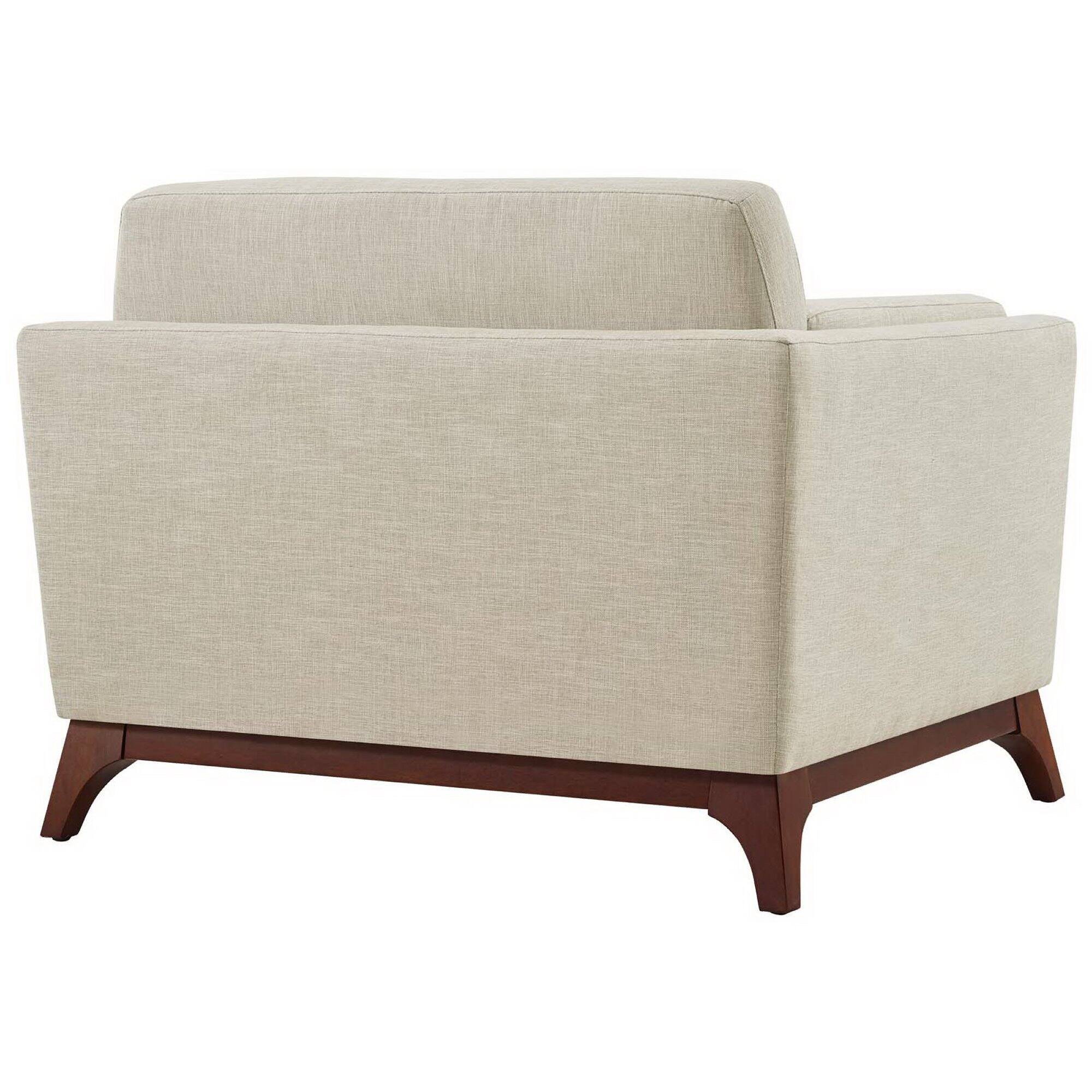 Left. Modway - Chance Upholstered Fabric Armchair by Modway - Brown.