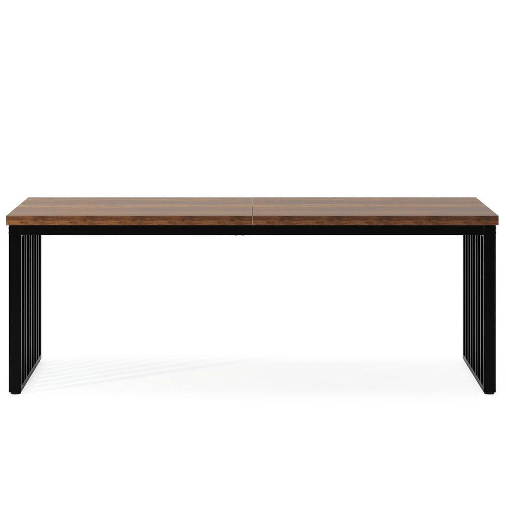 Alt View 1. Resenkos - Kadyn Study Writing Desk, Computer Desk,78.74" Two Person Desk, Long Executive Desk Double Computer Desk,Rustic Brown - Rustic Brown.