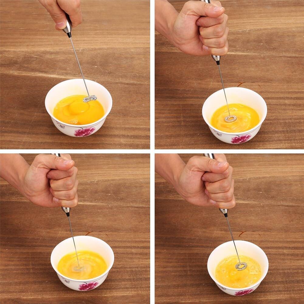 Alt View 1. ACJPR - Milk Frother Handheld Electric – Battery Operated Stainless Steel Mini Mixer - A-Silver.